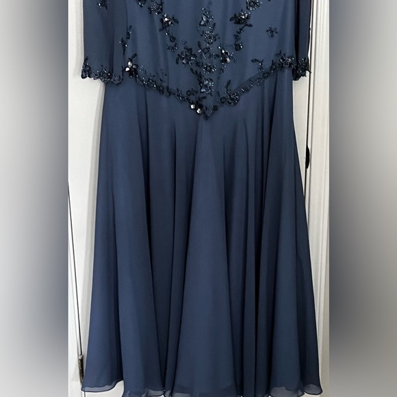 Vintage Scala Blue Embellished Maxi Dress - Picture 4 of 11
